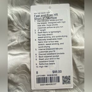 lululemon fast and free running shorts new with tags